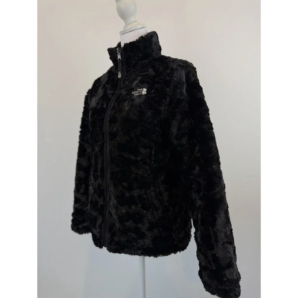 The North Face Girls L 14/16 Reversible Puffer Fleece Jacket Black